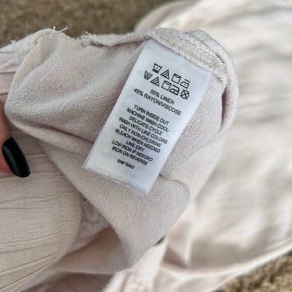 SIGRID OLSEN Wide Leg Linen Pants in Women's Size Large in Ivory Beachwear - Picture 7 of 7